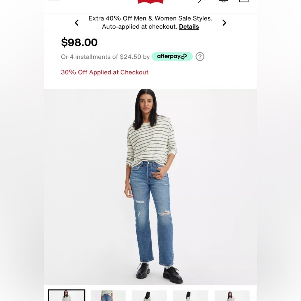 Levi striaght wedgie Jeans